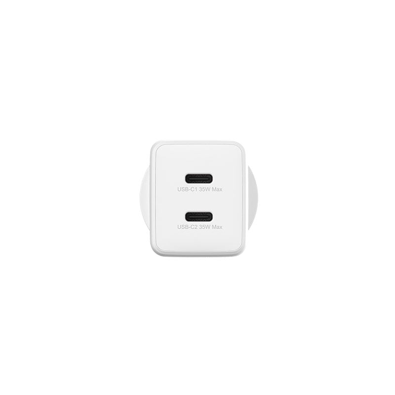 Australian Mobile AMC05 2x USB-C 35W GaN PD Power Adapter - White (SAA APPROVED)-Wall Charger-Case & Gear - phoneguy.com.au-www.PhoneGuy.com.au