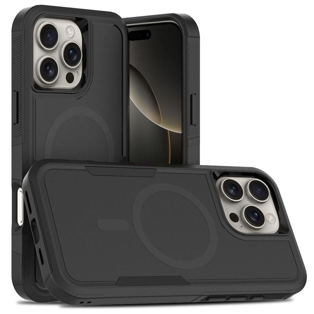 BLACKTECH Commuter MagSafe Compatible Cover for iPhone 17 Series - Black-Case & Gear - phoneguy.com.au-www.PhoneGuy.com.au