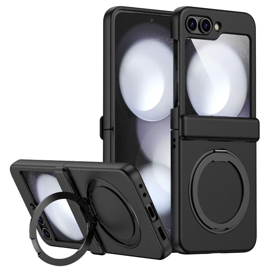 BLACKTECH Flex Wave Ring Stand Case for Samsung Galaxy Z Flip 7 (MagSafe Compatible) - Black-Case & Gear - phoneguy.com.au-www.PhoneGuy.com.au