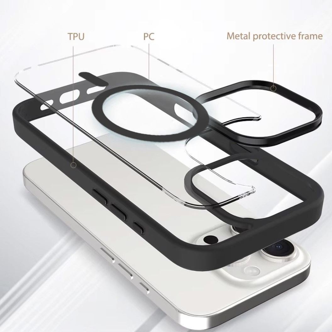 BLACKTECH Q3 Aluminum Camera Frame Case (MagSafe Compatible) for iPhone 17 Series - Black-Case & Gear - phoneguy.com.au-www.PhoneGuy.com.au
