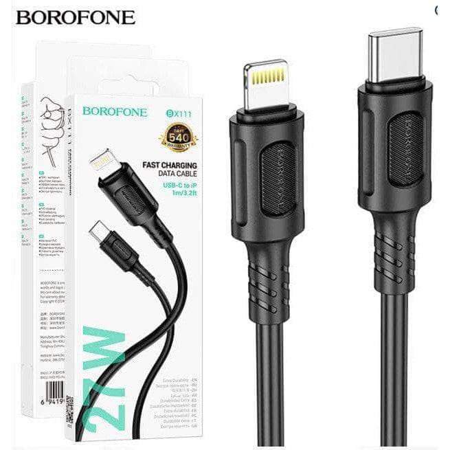 BOROFONE 27W 1 meter Type C to Lightning Cable Data Fast Charge-Case & Gear - phoneguy.com.au-www.PhoneGuy.com.au