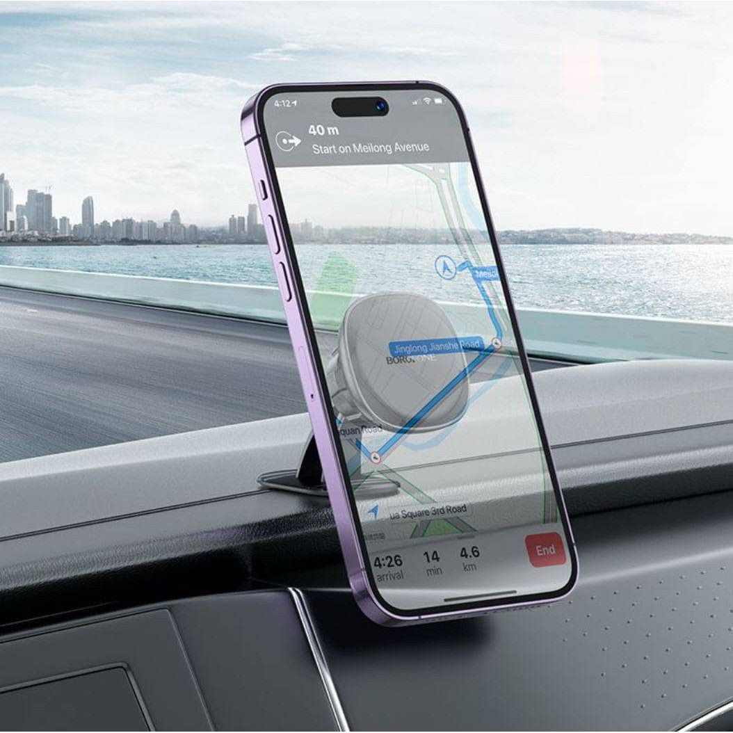 BOROFONE BH103 magnetic car holder (center console) - black-Case & Gear - phoneguy.com.au-www.PhoneGuy.com.au