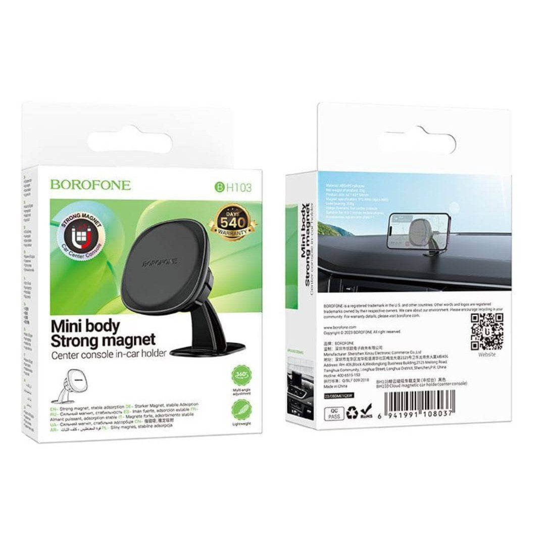BOROFONE BH103 magnetic car holder (center console) - black-Case & Gear - phoneguy.com.au-www.PhoneGuy.com.au