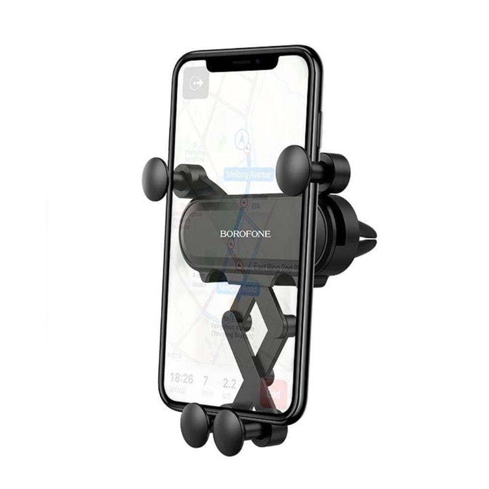 BOROFONE BH19 Eddie air outlet gravity in-car holder - black-Case & Gear - phoneguy.com.au-www.PhoneGuy.com.au