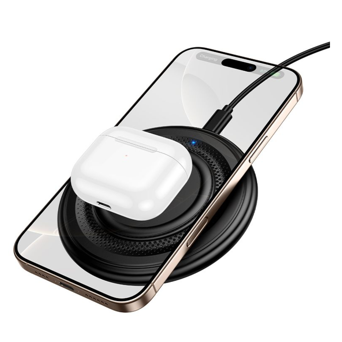 BOROFONE BQ40 Crown desktop 15W wireless fast charger - Black-Case & Gear - phoneguy.com.au-www.PhoneGuy.com.au