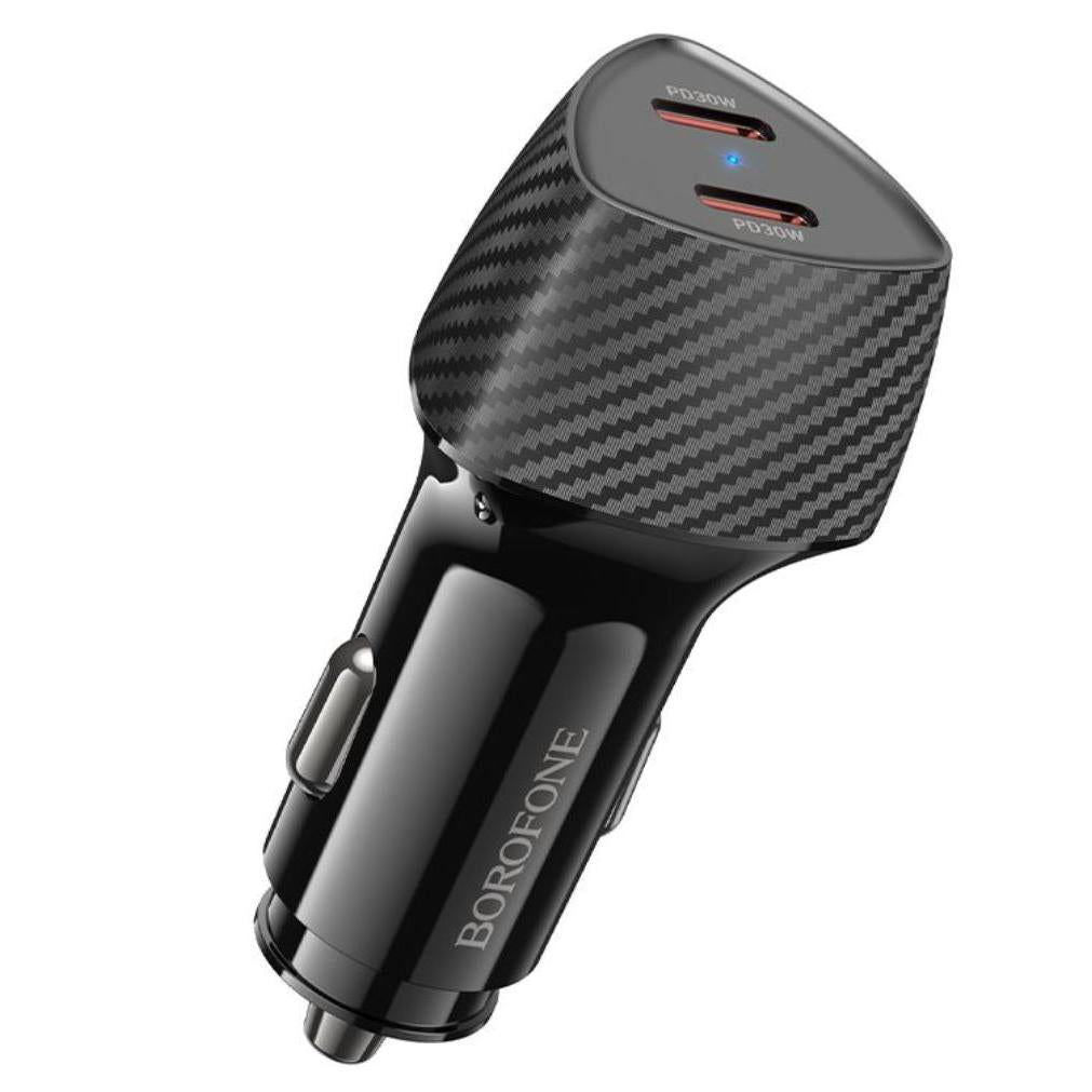 BOROFONE BZ31D Solid PD60W(2C) car charger - black-Case & Gear - phoneguy.com.au-www.PhoneGuy.com.au