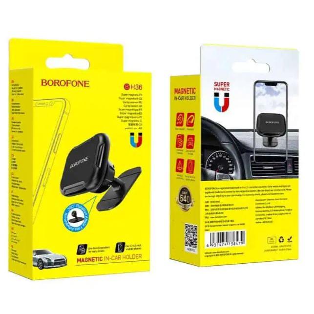 Borofone BH36 Voyage Center Console Magnetic Car Mount Mobile Phone Holder (Black)-Holders-Case & Gear - phoneguy.com.au-www.PhoneGuy.com.au