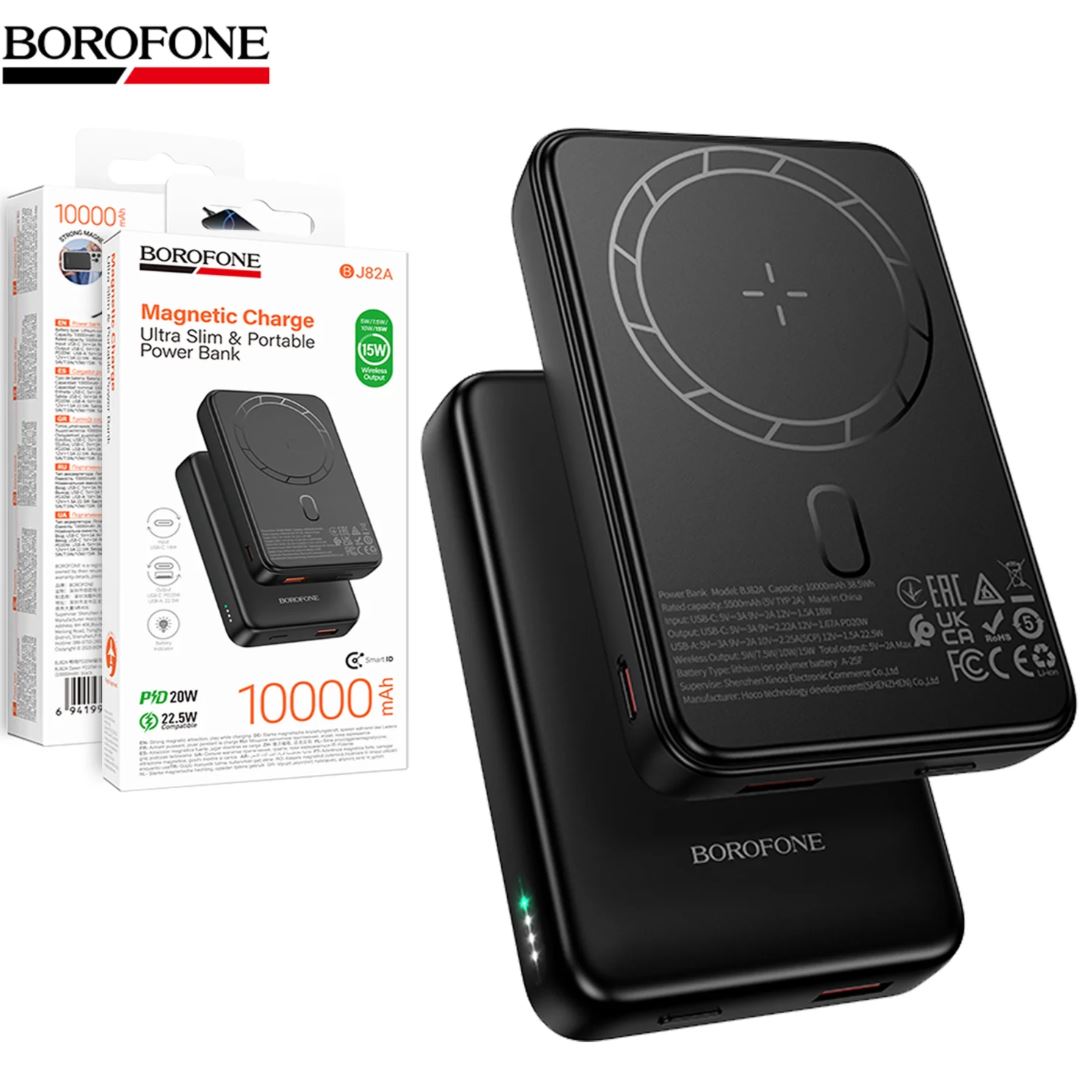 Borofone BJ82A PD20W 10000mAh MagSafe Magnetic Portable Power Bank-Case & Gear - phoneguy.com.au-www.PhoneGuy.com.au