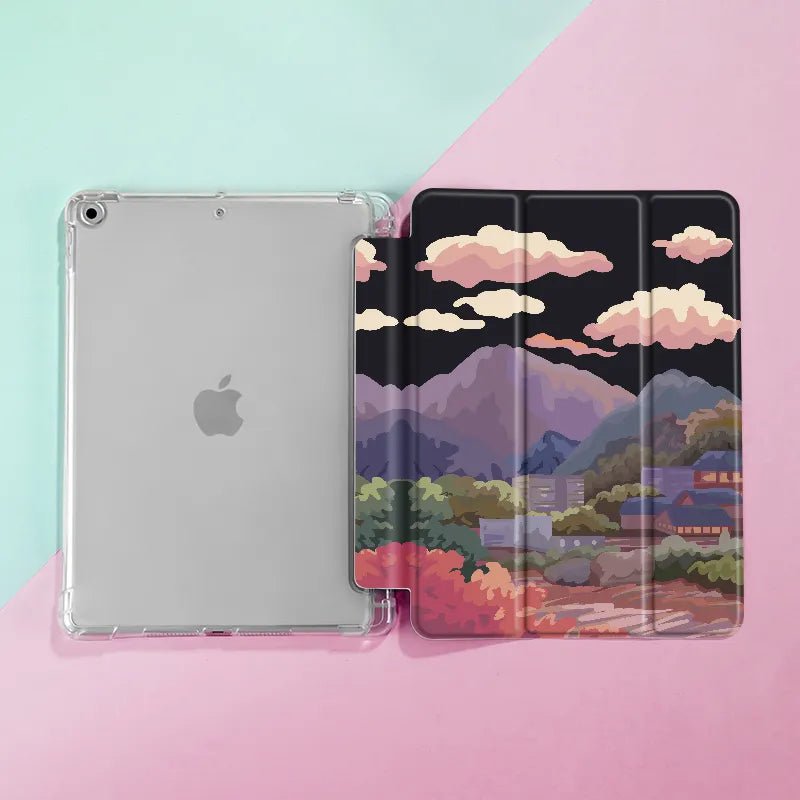 Cloud and Mountain Case For iPad 10/9th/ 8th/ 7th Generation 10.9 10.2 inch MiNi Pencil Holder-Tablet Case-Generic-www.PhoneGuy.com.au