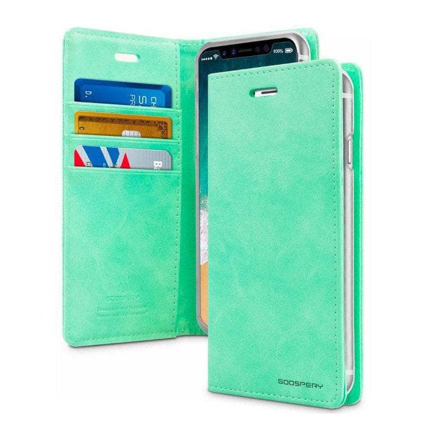Goospery Blue moon Diary for iPhone 15 Pro Max/ 15 Pro/ 15 Wallet Flip Folio Cards Pockets-iPhone case-Goospery-www.PhoneGuy.com.au