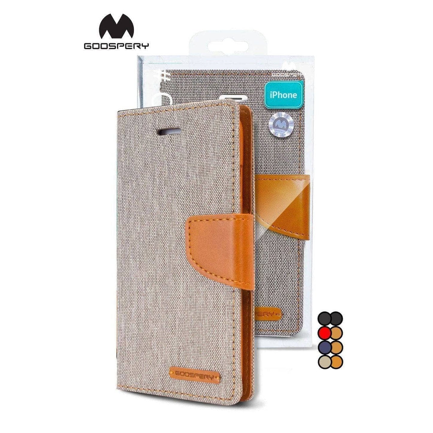 Goospery Canvas Diary Case for iPhone 14 Pro Max/ 14 Pro (3 lense)-Phone Case-Goospery-www.PhoneGuy.com.au