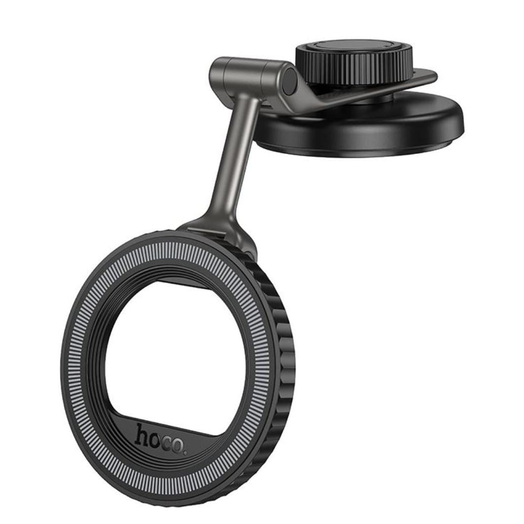 HOCO H77 folding magnetic ring car holder center console - black (MagSafe Compatible)-Case & Gear - phoneguy.com.au-www.PhoneGuy.com.au