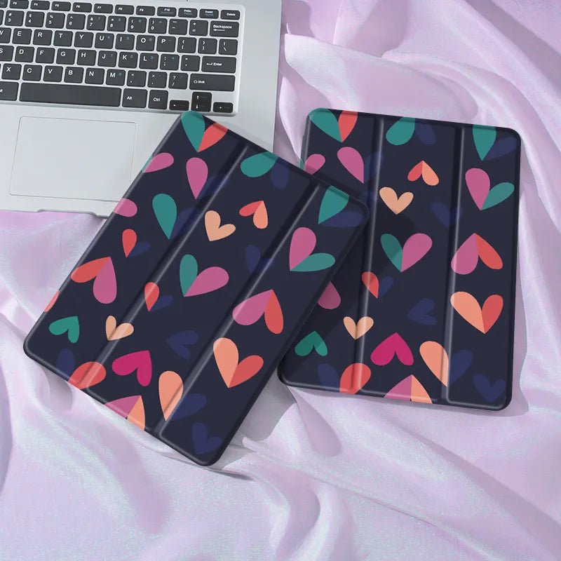 Heart Case For iPad10th/ 9th/ 8th/ 7th Generation 10.9 10.2 inch Case MiNi 4/5/6 Cover Pencil Holder-Tablet Case-Generic-www.PhoneGuy.com.au