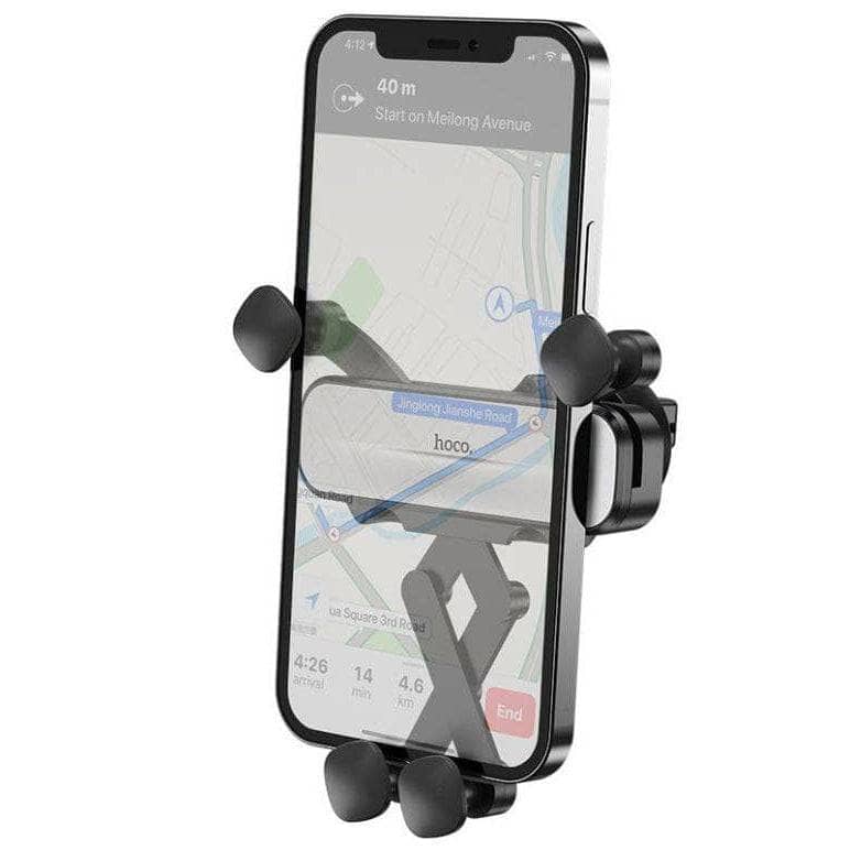 Hoco CA102 Manner Gravity Cir Vent Car Holder - Black-Phone Accessories > Phone Holder-Hoco-www.PhoneGuy.com.au