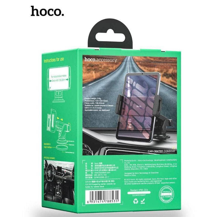 Hoco CA120 Tablet Center Console Car Holder - Black-Tablet Table Holder-Hoco-www.PhoneGuy.com.au