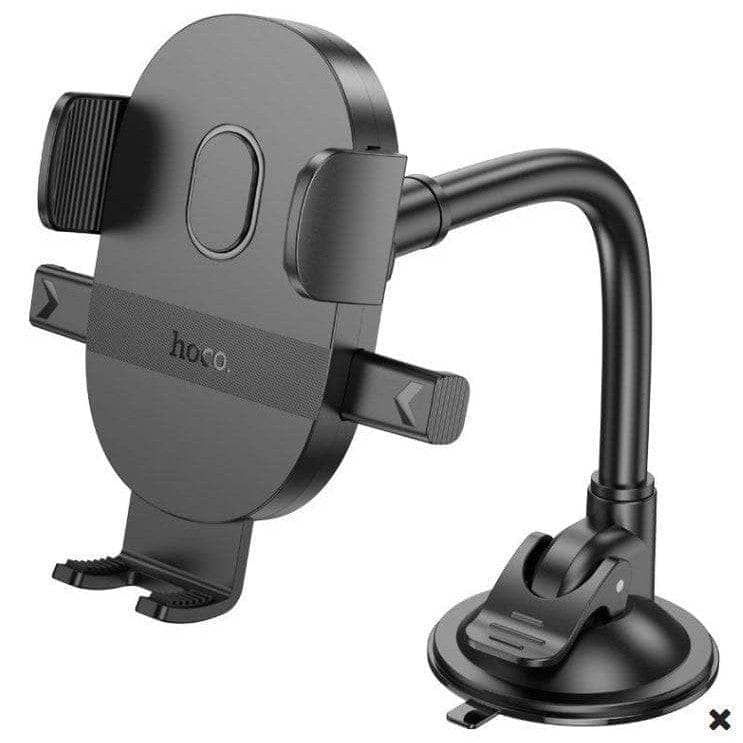 Hoco H20 Mighty One Button Windshield Car Holder - Black-car holder-Hoco-www.PhoneGuy.com.au