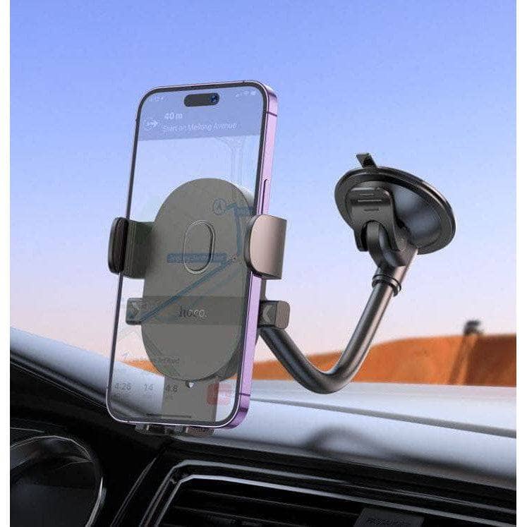 Hoco H20 Mighty One Button Windshield Car Holder - Black-car holder-Hoco-www.PhoneGuy.com.au