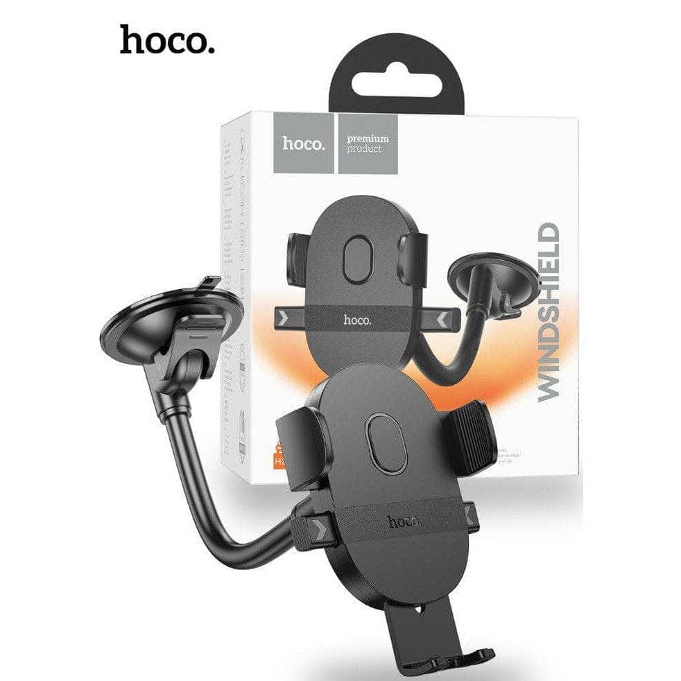 Hoco H20 Mighty One Button Windshield Car Holder - Black-car holder-Hoco-www.PhoneGuy.com.au