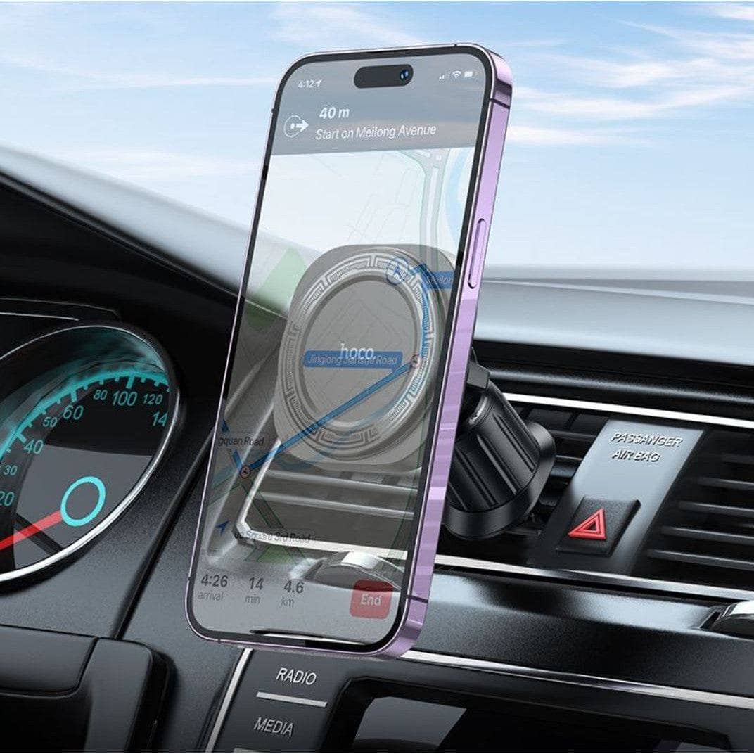 Hoco H28 Rainbow Ring Magsafe Magnetic Car Holder Air Outlet - Black-Case & Gear - phoneguy.com.au-www.PhoneGuy.com.au
