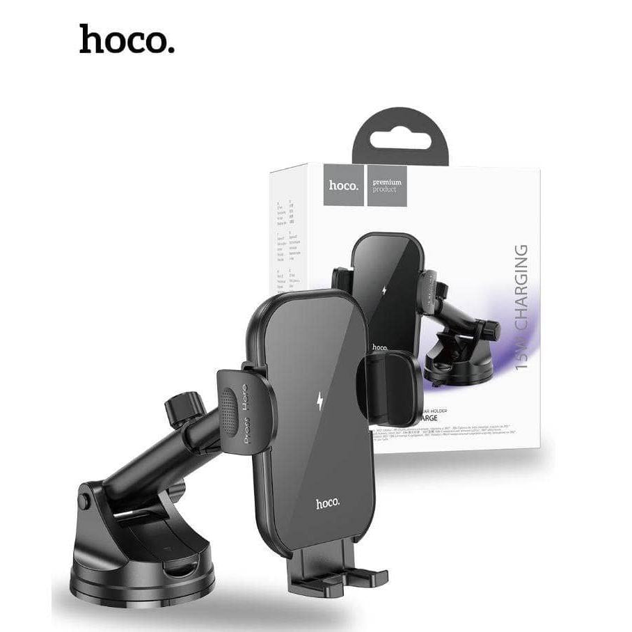 Hoco HW5 15W Center Console Journey Wireless Car Holder - Black-Case & Gear - phoneguy.com.au-www.PhoneGuy.com.au