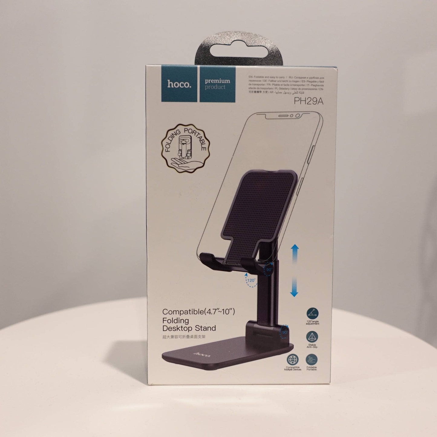 Hoco PH29A Phone Folding Desktop Stand - Black-Holder-Hoco-www.PhoneGuy.com.au