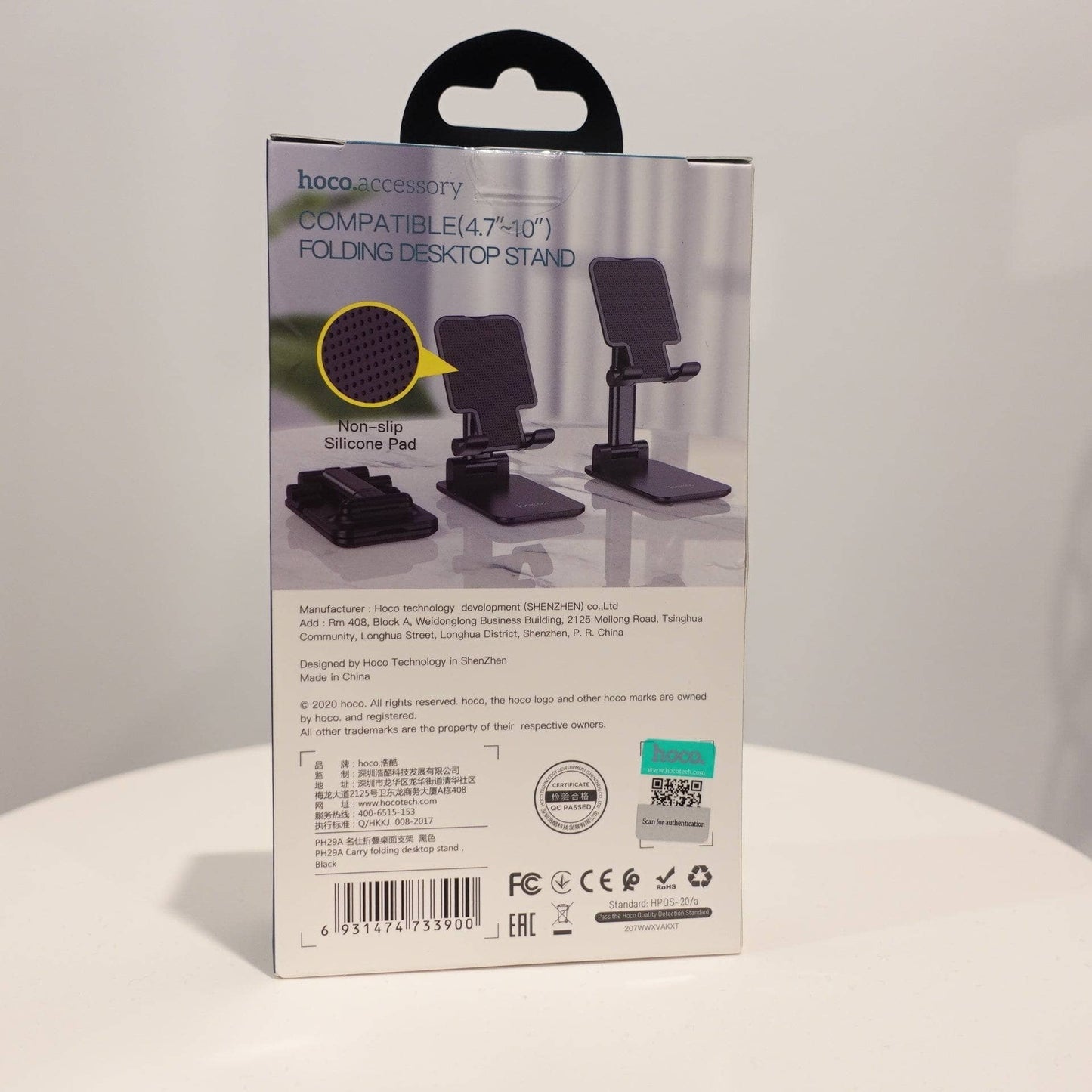 Hoco PH29A Phone Folding Desktop Stand - Black-Holder-Hoco-www.PhoneGuy.com.au
