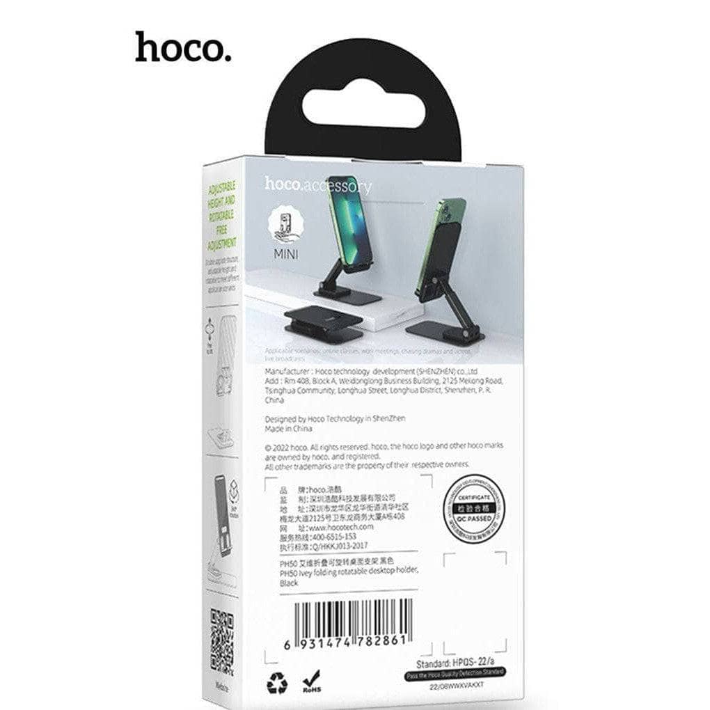 Hoco PH50 Lvey Folding Rotatable Holder - Black-Phone Accessories > Phone Holder-Hoco-www.PhoneGuy.com.au
