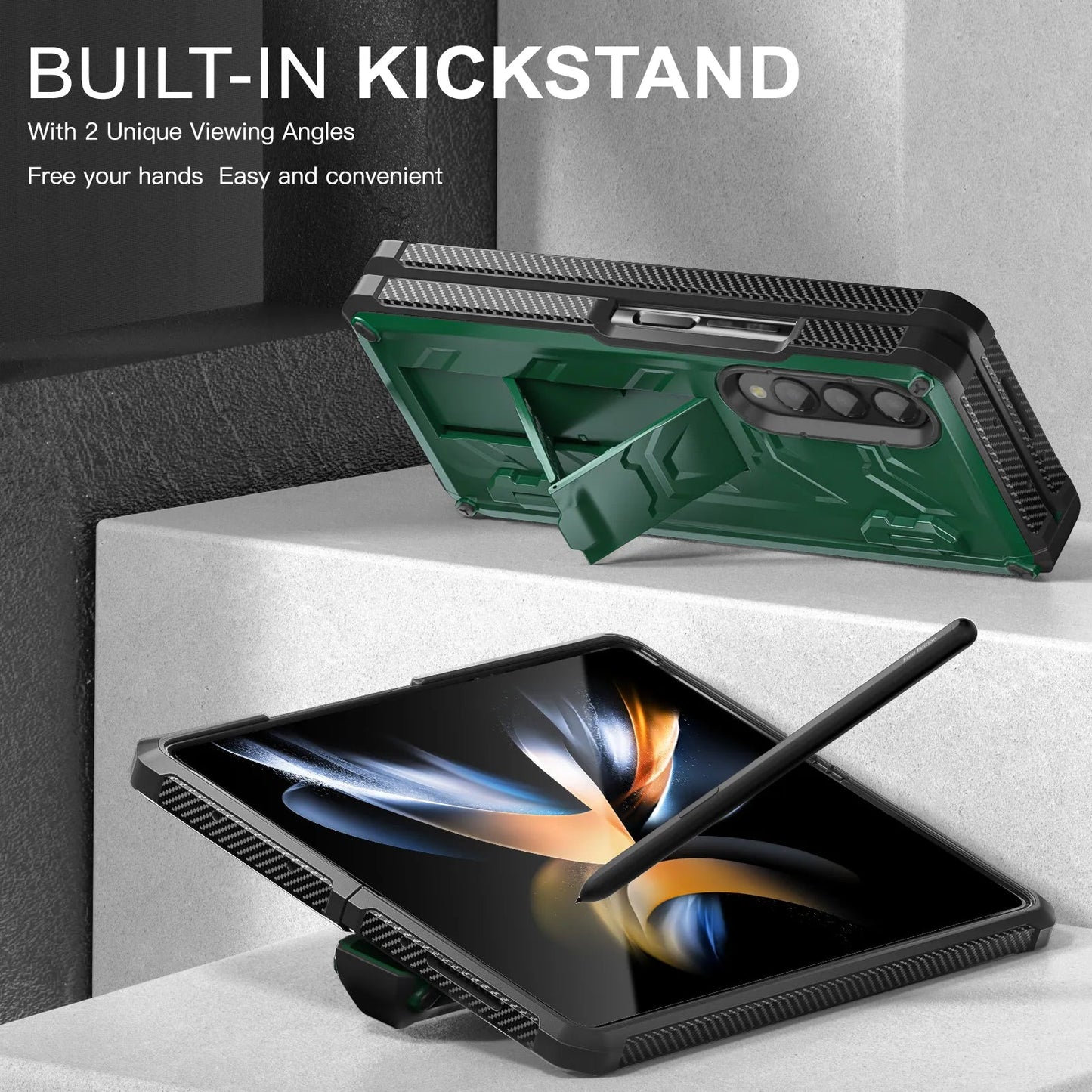 Military Armor Case for Samsung Galaxy Z Fold 5 Hard Cases for Galaxy Z Fold 4 Fold3-Phone Case-Generic-www.PhoneGuy.com.au