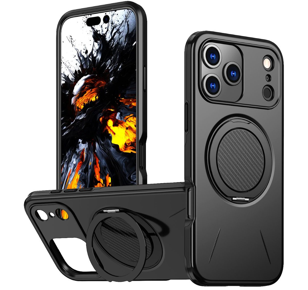 BLACKTECH Sentinel X Ring Case for Samsung Galaxy S25 FE / S26 FE (MagSafe Compatible) - Black