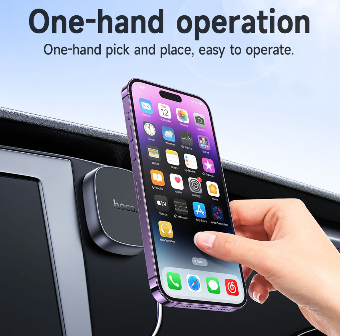 Hoco. H52 Ultimate magnetic car holder - deep space gray
