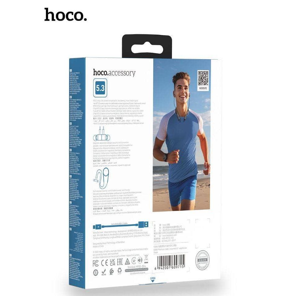 hoco ES69 Platinum Neck Mounted Bluetooth Earphones - Black-Case & Gear - phoneguy.com.au-www.PhoneGuy.com.au