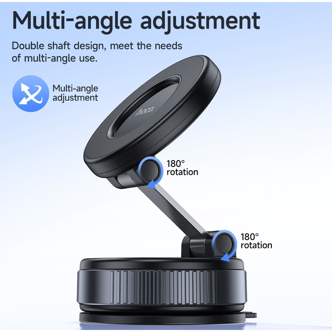 hoco. H86 manual suction magnetic Car holder universal (MagSafe Compatible) - Black-Case & Gear - phoneguy.com.au-www.PhoneGuy.com.au