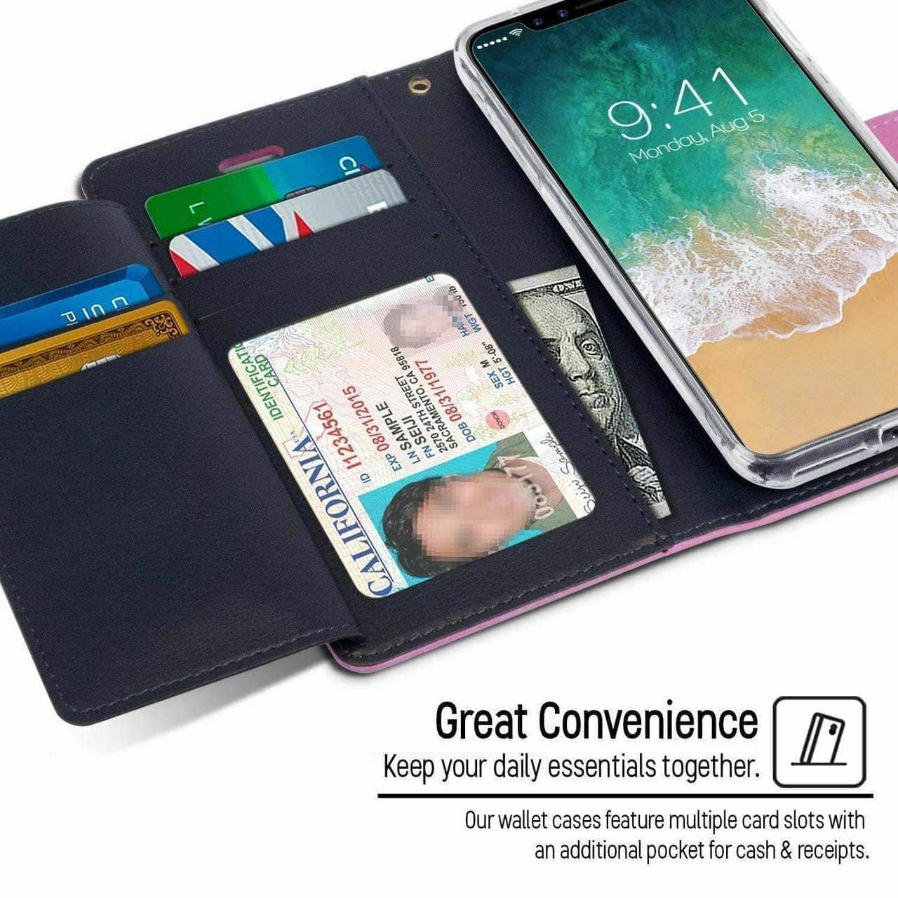 iPhone 11 Pro Goospery Rich Diary Extra Flip Wallet Case Cards Pockets Anti Shock-Phone Case-Goospery-www.PhoneGuy.com.au