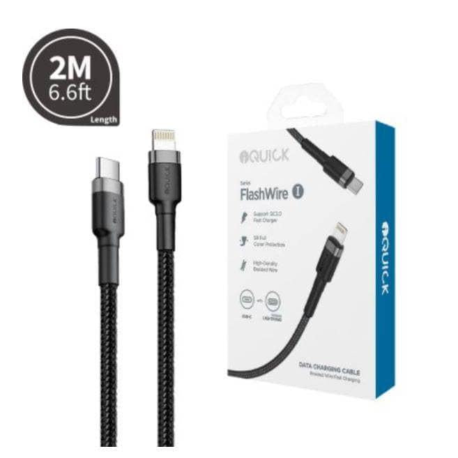 iQuick Braided USB-C to Lightning Fast Charging Cable-Case & Gear - phoneguy.com.au-www.PhoneGuy.com.au