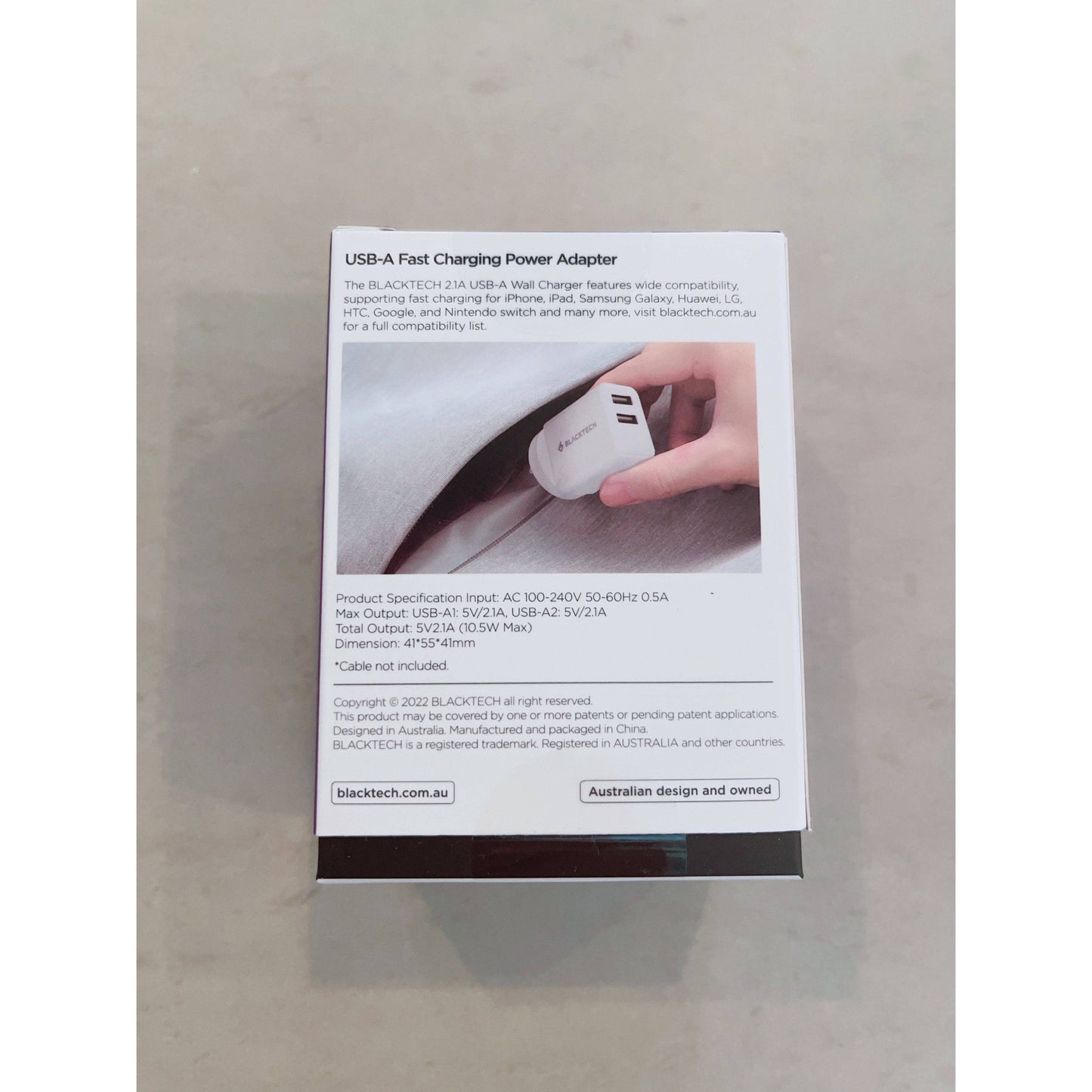 BLACKTECH 10.5w Double USB-A Fast Charing Power Adapter - SAA Approved-Wall Charger-BLACKTECH-www.PhoneGuy.com.au