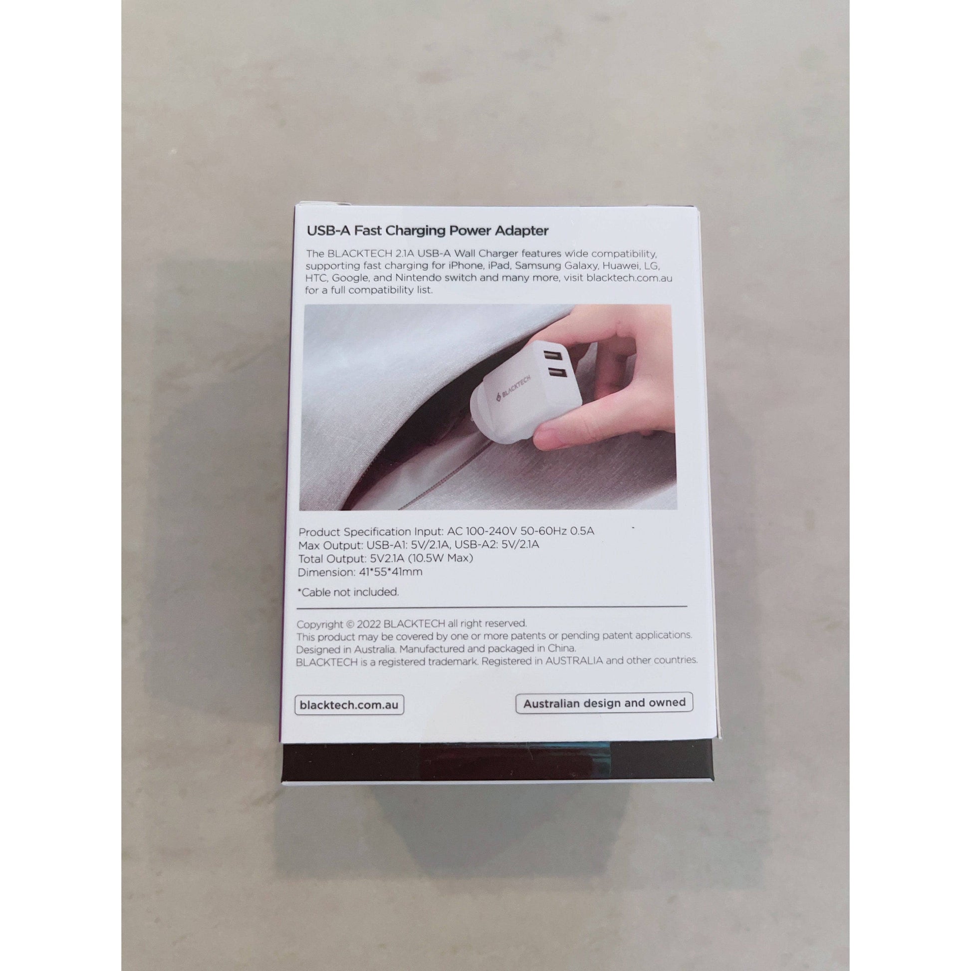 BLACKTECH 10.5w Double USB-A Fast Charing Power Adapter - SAA Approved-Wall Charger-BLACKTECH-www.PhoneGuy.com.au