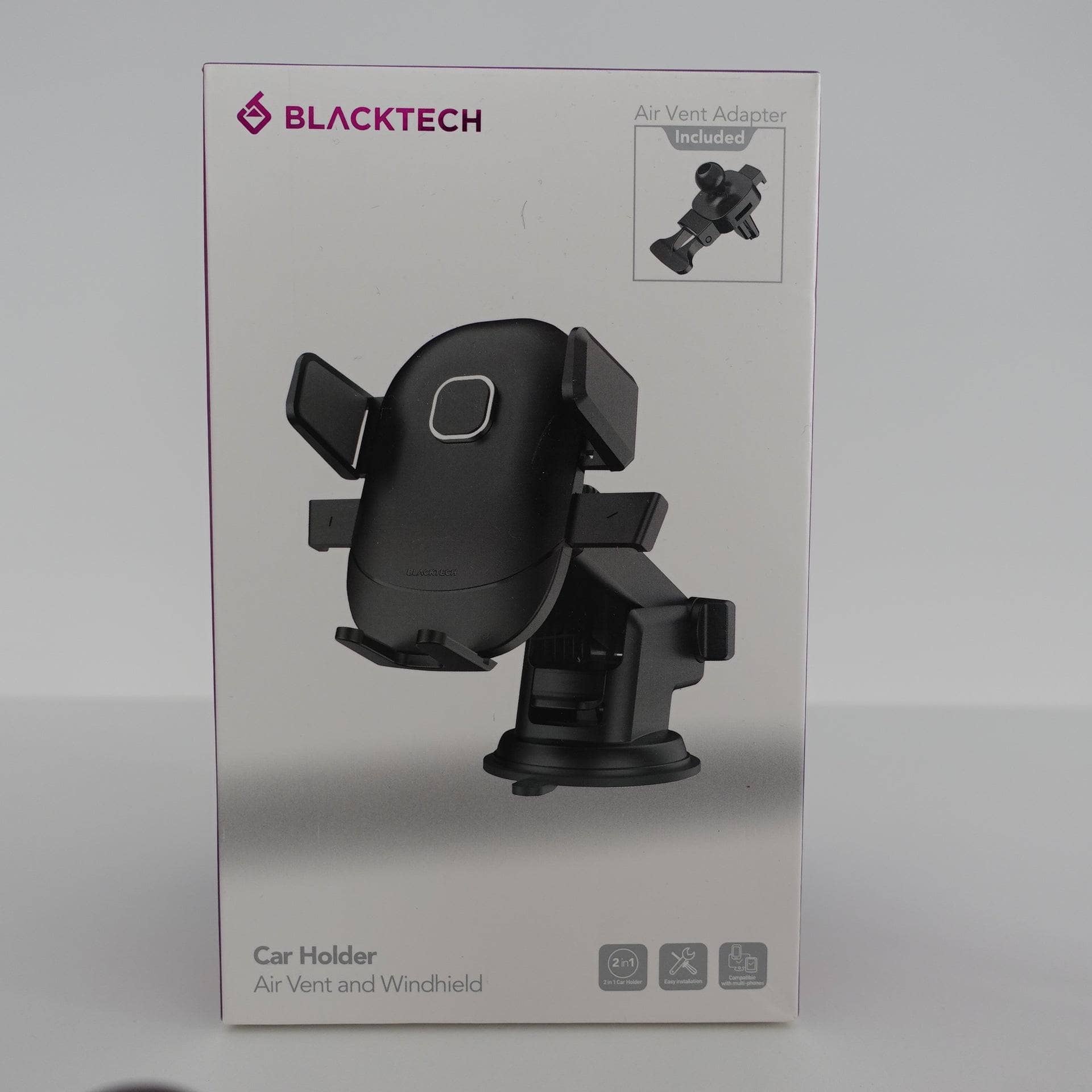 BLACKTECH 2 in 1 Air Vent and Windshield Car Holder - Black-Holder-BLACKTECH-www.PhoneGuy.com.au