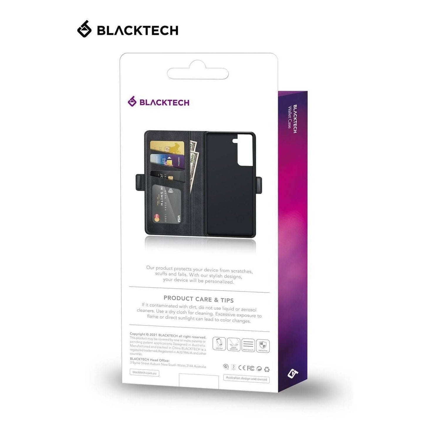 BLACKTECH Centurion Wallet Case for Samsung A22 5G Black-Phone Case-BLACKTECH-www.PhoneGuy.com.au