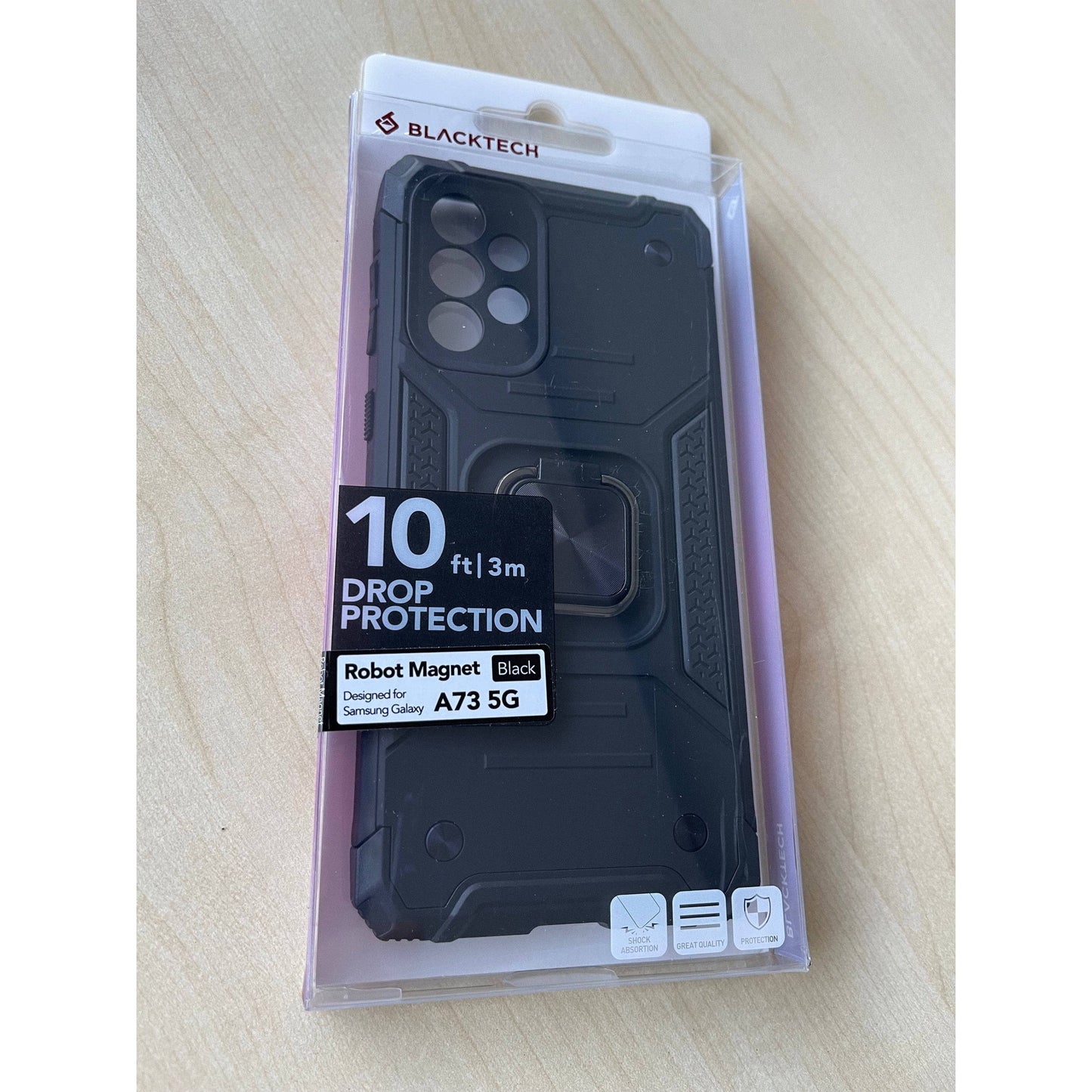 BLACKTECH Robot Magnet Case For Samsung A73 5G Black-Phone Case-BLACKTECH-www.PhoneGuy.com.au