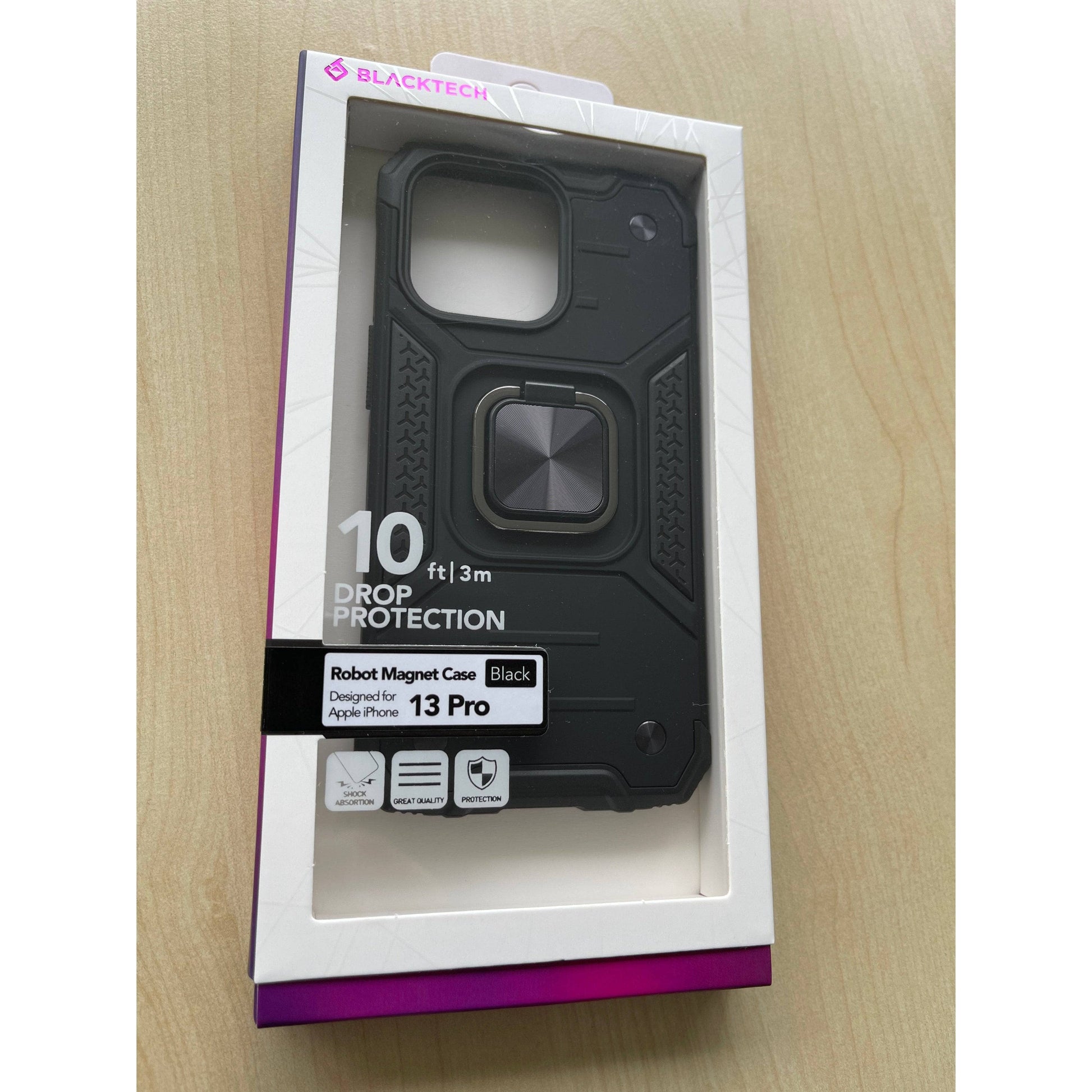 BLACKTECH Robot Magnet Case For iPhone 13/ 13 Pro Max - Black-Phone Case-BLACKTECH-www.PhoneGuy.com.au