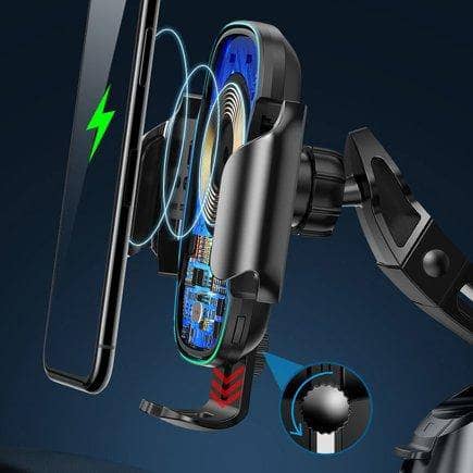Baseus (15W) Fast Wireless Charger Automatic Clamp / Air Vent & Suction Car Mount-Holders-Baseus-www.PhoneGuy.com.au