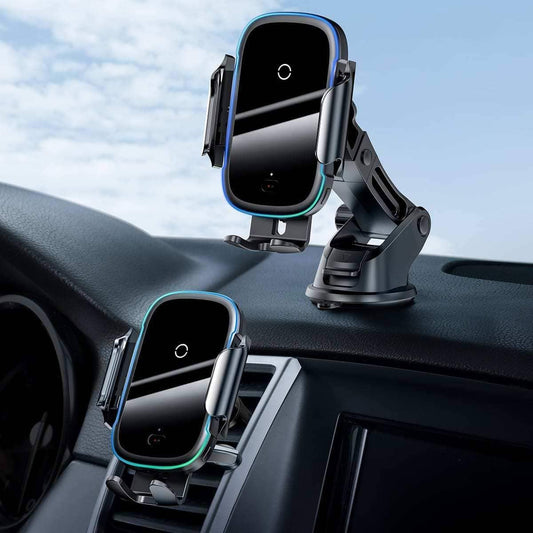 Baseus (15W) Fast Wireless Charger Automatic Clamp / Air Vent & Suction Car Mount-Holders-Baseus-www.PhoneGuy.com.au
