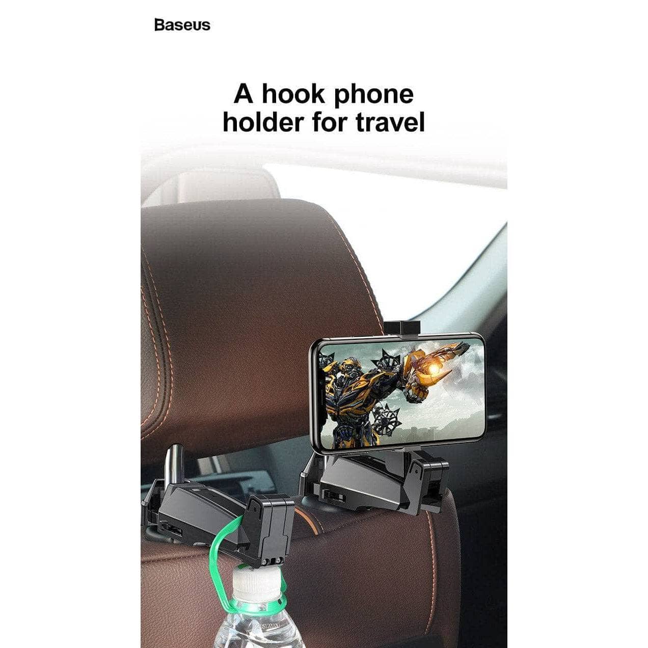 Baseus Car Phone Holder Headrest Hooks for iPhone Huawei Back Seat Hook Car Mount Holder Fastener Seat Back Organizer Bag Hanger-Mobile Phone Stands-Baseus-www.PhoneGuy.com.au