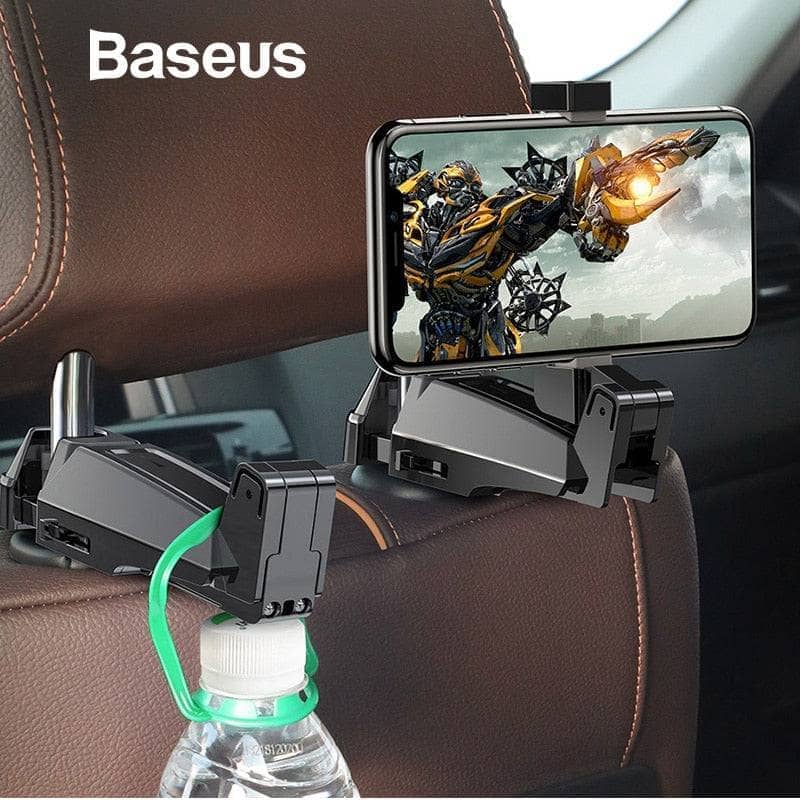 Baseus Car Phone Holder Headrest Hooks for iPhone Huawei Back Seat Hook Car Mount Holder Fastener Seat Back Organizer Bag Hanger-Mobile Phone Stands-Baseus-www.PhoneGuy.com.au