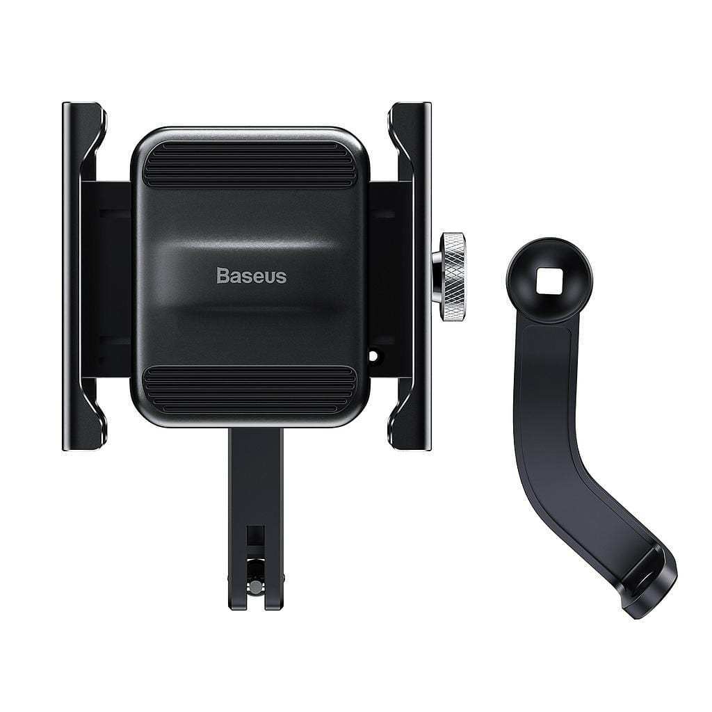Baseus Motorcycle Bicycle Mount Aviation Alloy Mechanical Lock Secure Holder Black-Holders-Baseus-www.PhoneGuy.com.au