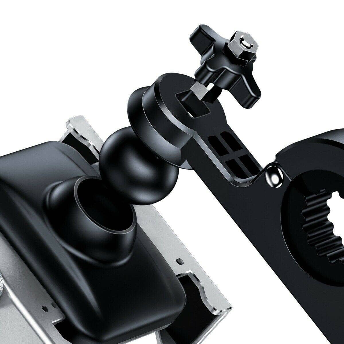 Baseus Motorcycle Bicycle Mount Aviation Alloy Mechanical Lock Secure Holder Black-Holders-Baseus-www.PhoneGuy.com.au