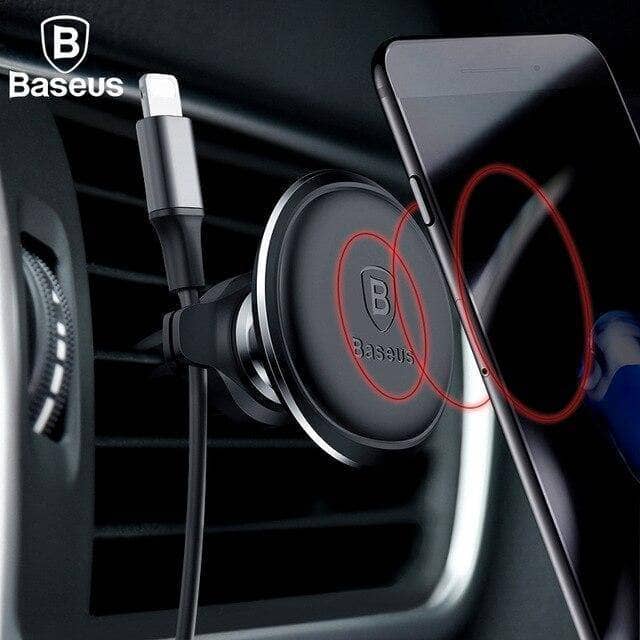 Baseus STRONG Magnetic Air Vent Car Mount Holder With Cable Clip - Black-Holder-Baseus-www.PhoneGuy.com.au