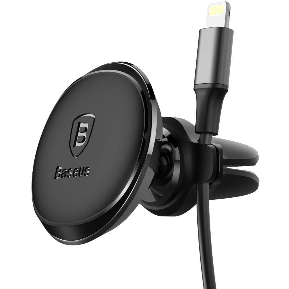 Baseus STRONG Magnetic Air Vent Car Mount Holder With Cable Clip - Black-Holder-Baseus-www.PhoneGuy.com.au