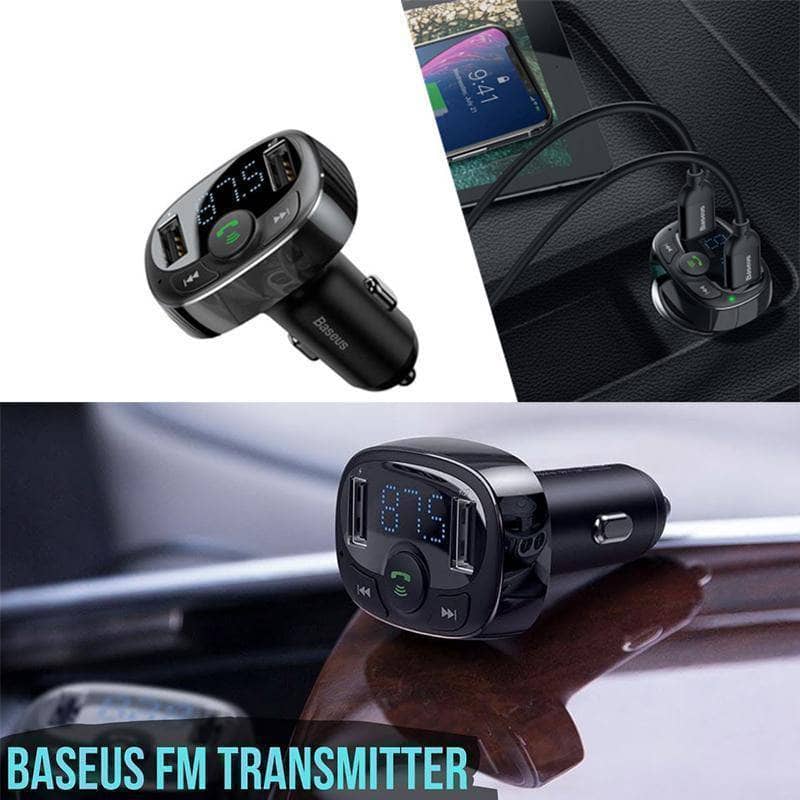 Baseus T Type S09A FM Transmitter MP3 Car Player Fast Charger Bluetooth Wireless Music-Audio-Baseus-www.PhoneGuy.com.au