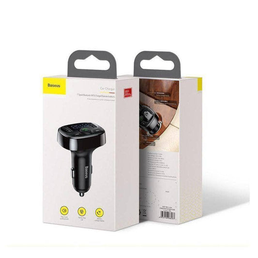 Baseus T Type S09A FM Transmitter MP3 Car Player Fast Charger Bluetooth Wireless Music-Audio-Baseus-www.PhoneGuy.com.au